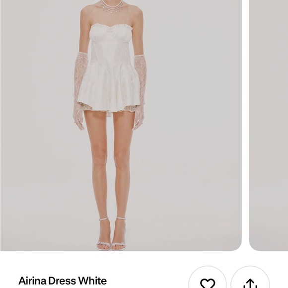 White mini dress with shorts - Picture 3 of 4